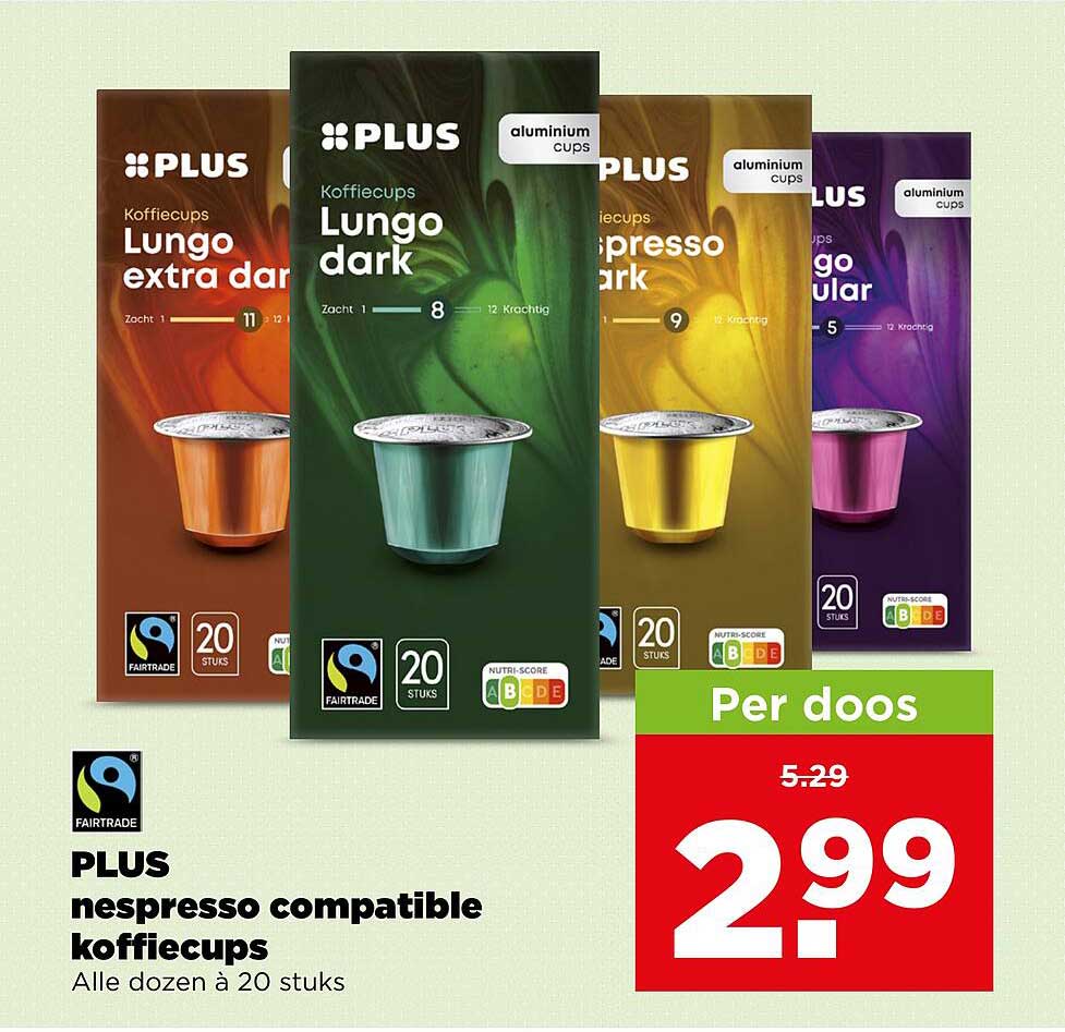 PLUS nespresso compatible koffiecups