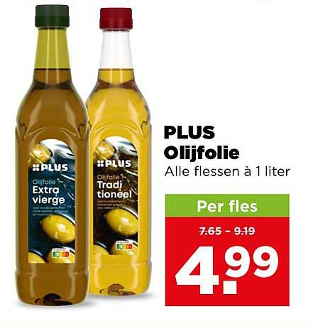 PLUS Olijfolie Alle flessen à 1 liter Per fles