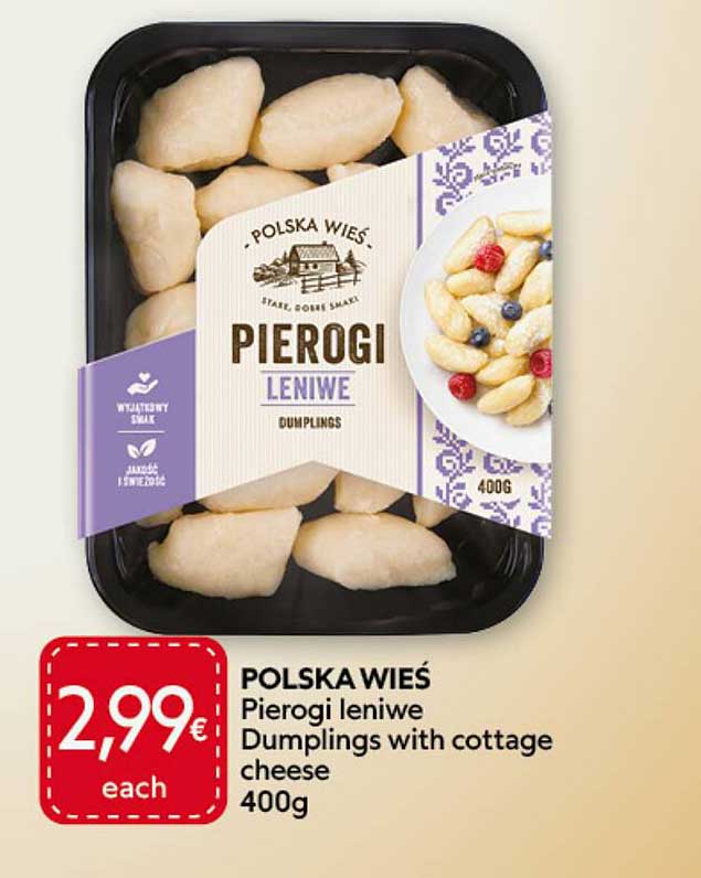POLSKA WIEŚ Pierogi leniwe Dumplings with cottage cheese 400g