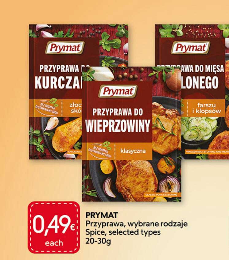 PRYMAT Przyprawa, wybrane rodzaje Spice, selected types 20-30g