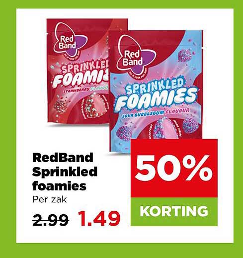 RedBand Sprinkled foamies 50% KORTING