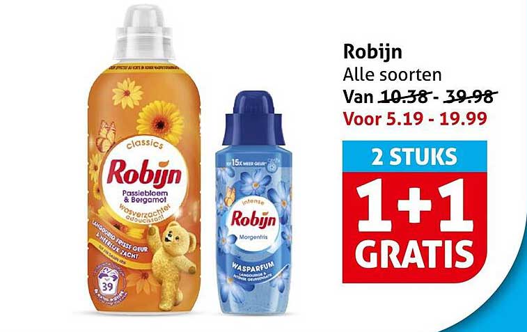 Robijn Alle soorten 2 STUKS 1+1 GRATIS
