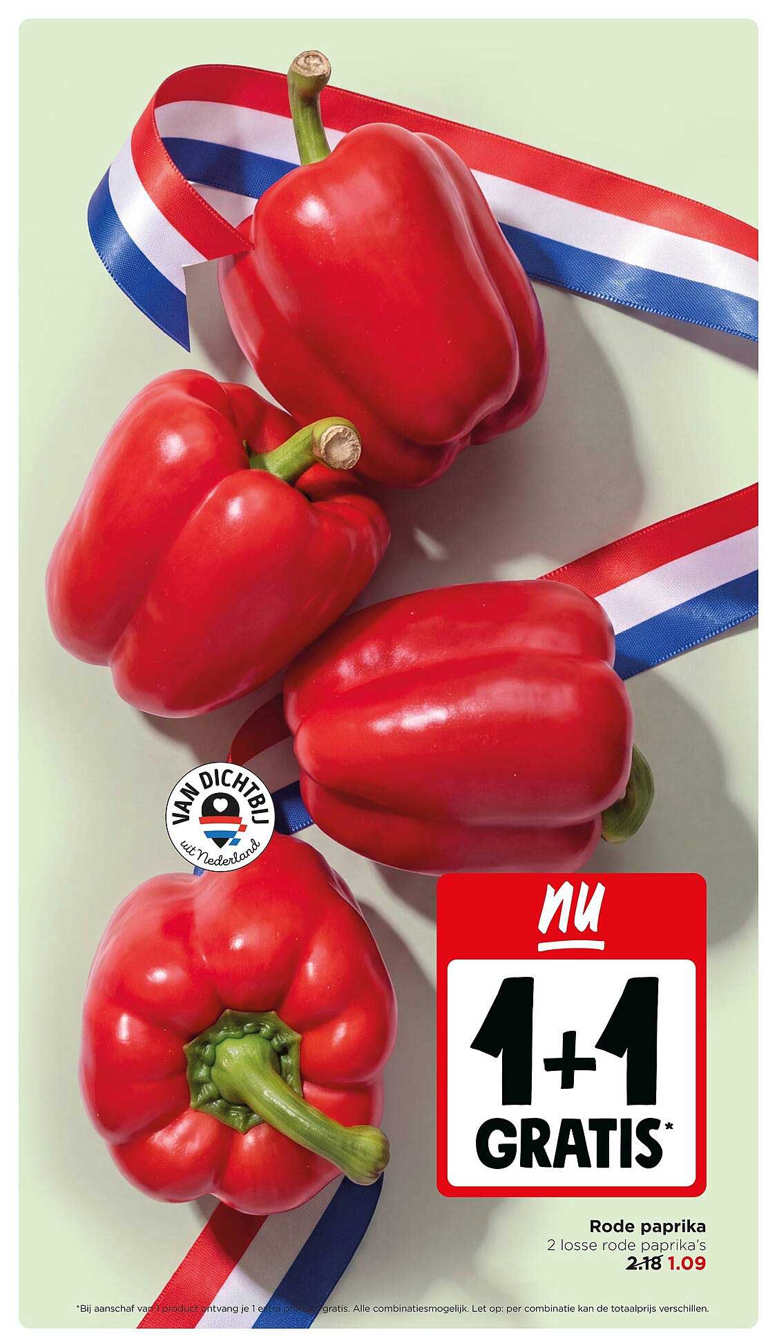 Rode paprika 1+1 gratis