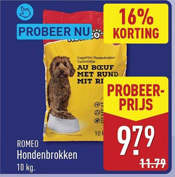 ROMEO Hondenbrokken 10 kg. PROBEER NU 16% KORTING PROBEERPRIJS