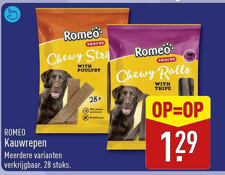 ROMEO Kauwrepen Meerdere varianten verkrijgbaar. 28 stuks. OP=OP
