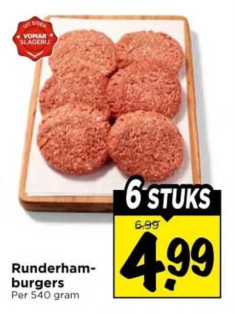 Runderhamburgers 6 stuks
