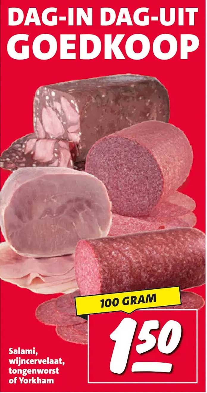 Salami, wijncervelaat, tongenworst of Yorkham