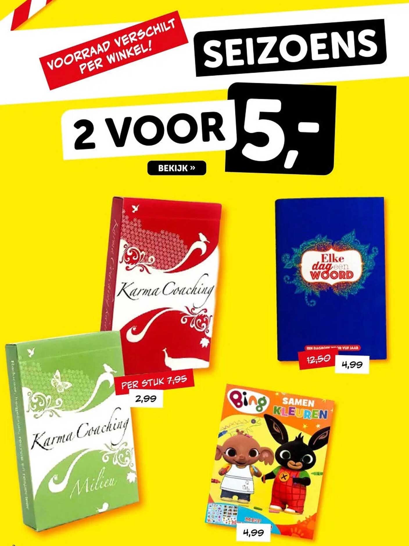 SEIZOENS 2 VOOR 5,-