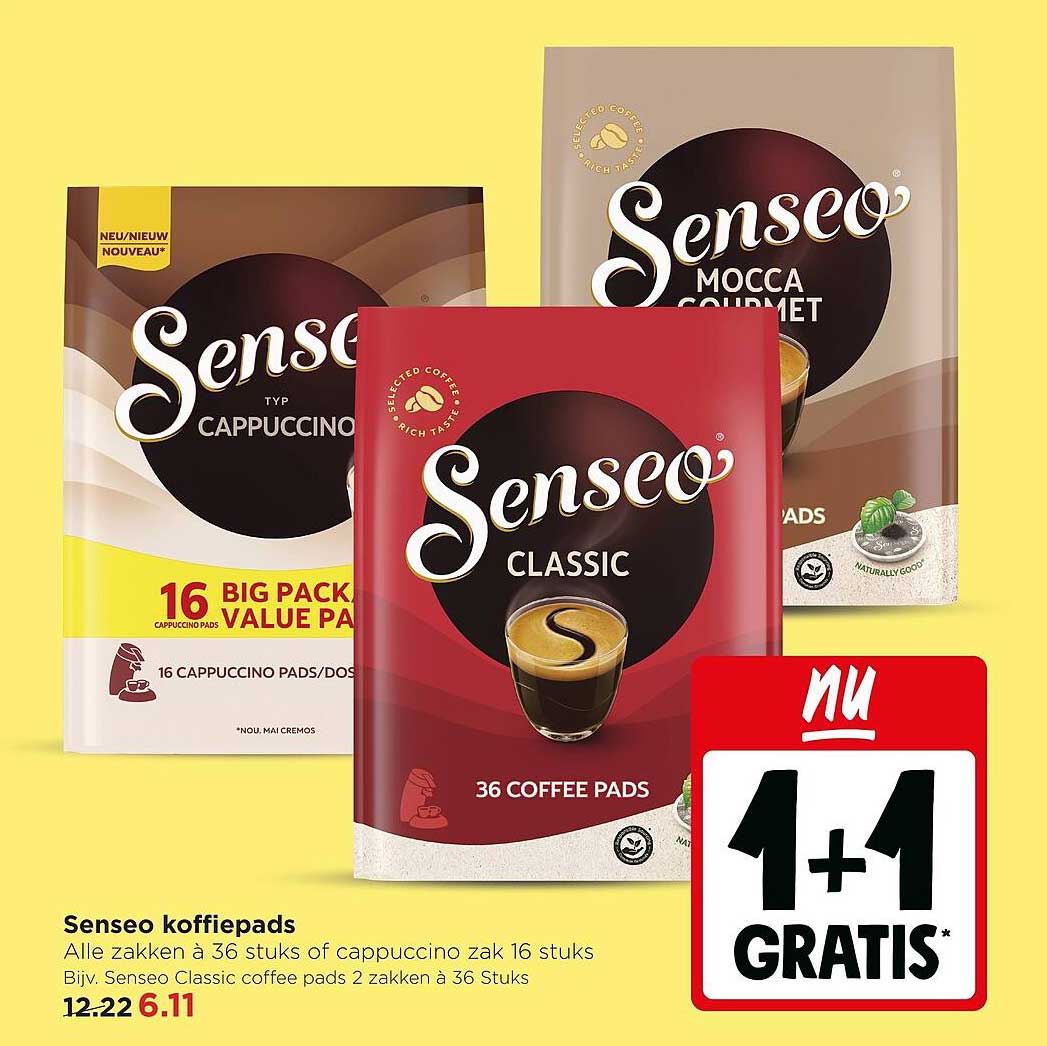 Senseo koffiepads 1+1 gratis