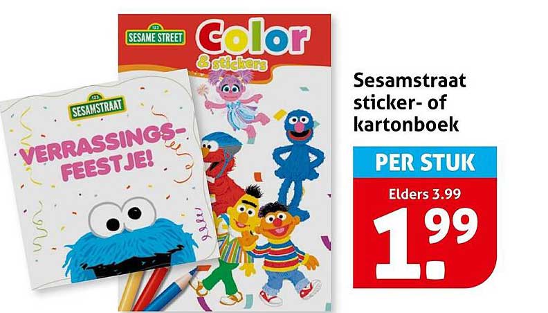 Sesamstraat sticker- of kartonboek