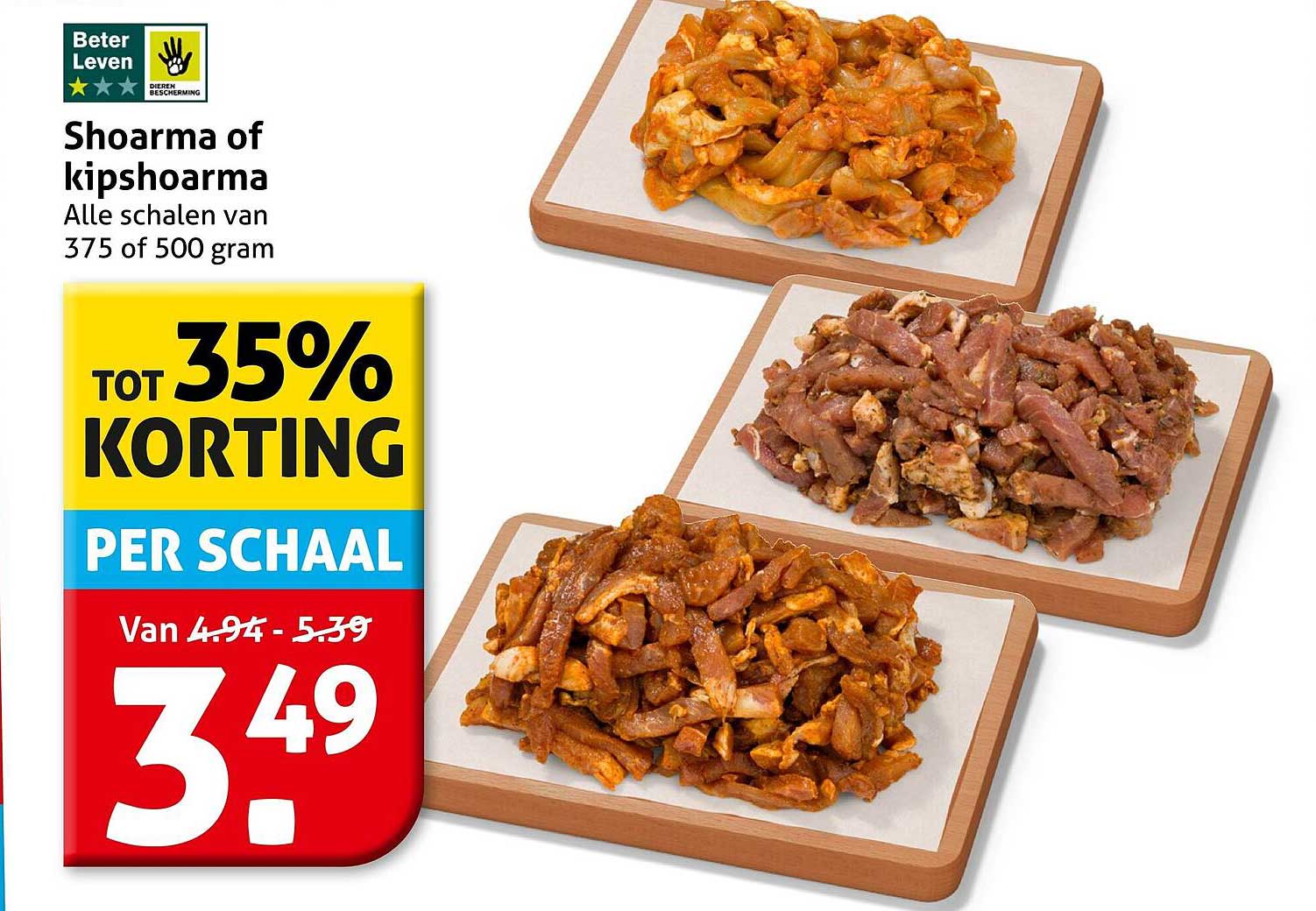 Shoarma of kipshoarma Alle schalen van 375 of 500 gram TOT 35% KORTING PER SCHAAL