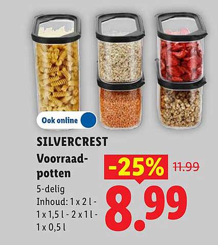 SILVERCREST Voorraad-potten 5-delig -25%