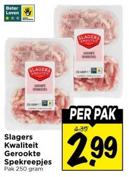 Slagers Kwaliteit Gerookte Spekreepjes