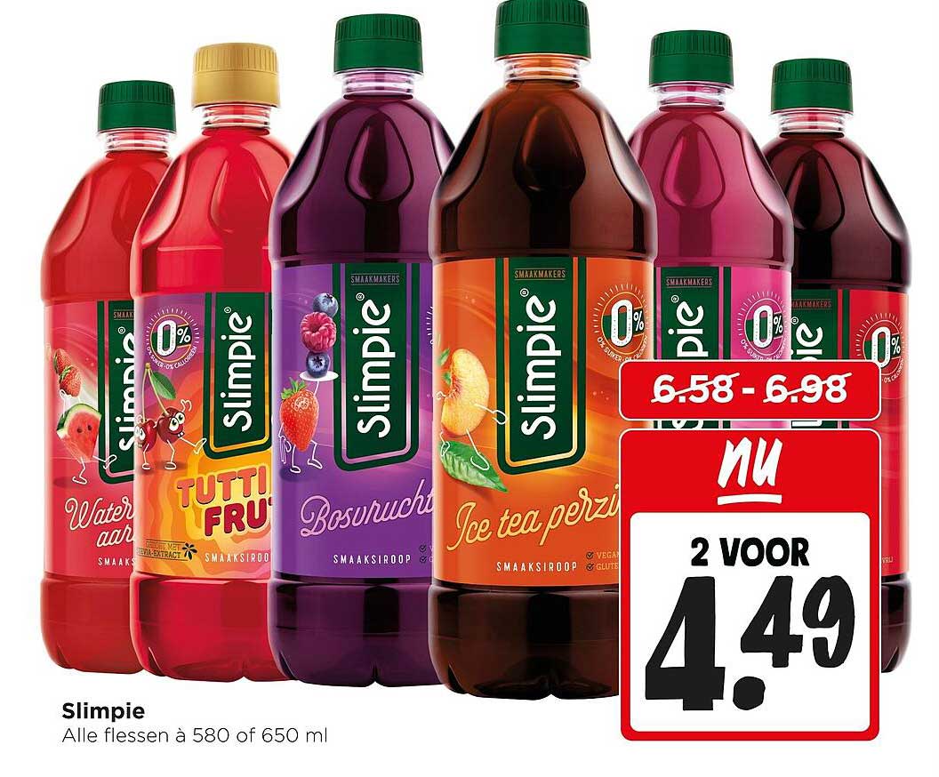 Slimpie Alle flessen à 580 of 650 ml 2 VOOR 4.49