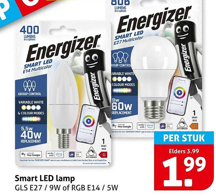 Smart LED lamp GLS E27 / 9W of RGB E14 / 5W