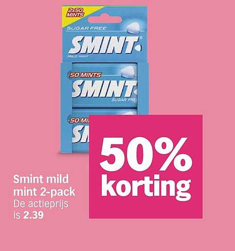 Smint mild mint 2-pack 50% korting