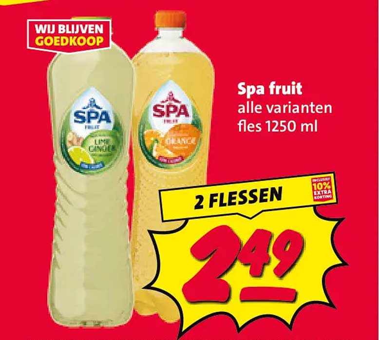 Spa fruit alle varianten fles 1250 ml 2 flessen
