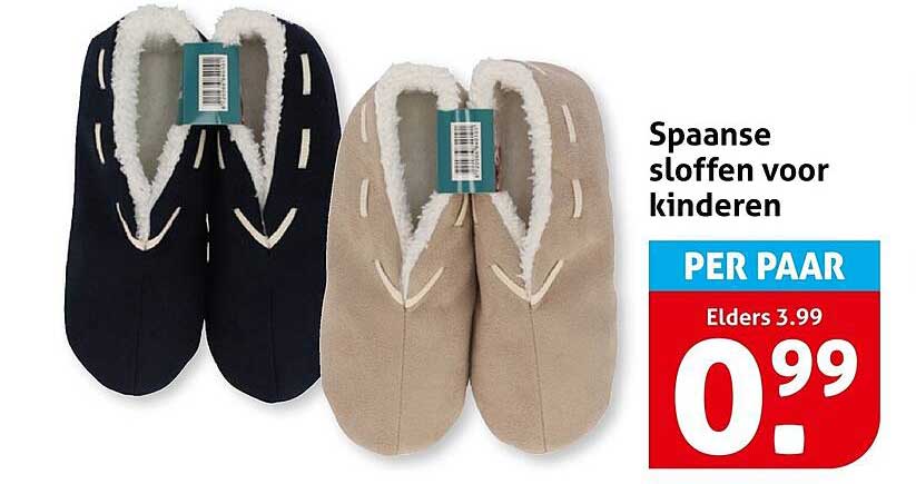 Spaanse sloffen voor kinderen PER PAAR