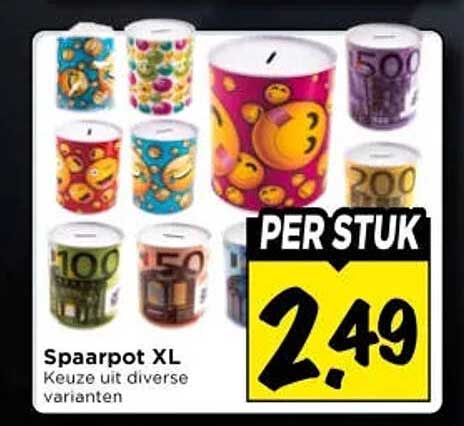Spaarpot XL Keuze uit diverse varianten PER STUK