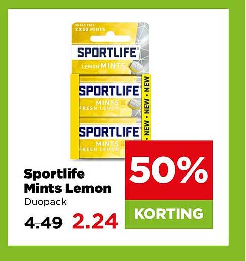 Sportlife Mints Lemon Duopak 50% Korting