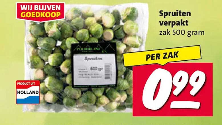 Spruiten verpakt zak 500 gram PER ZAK