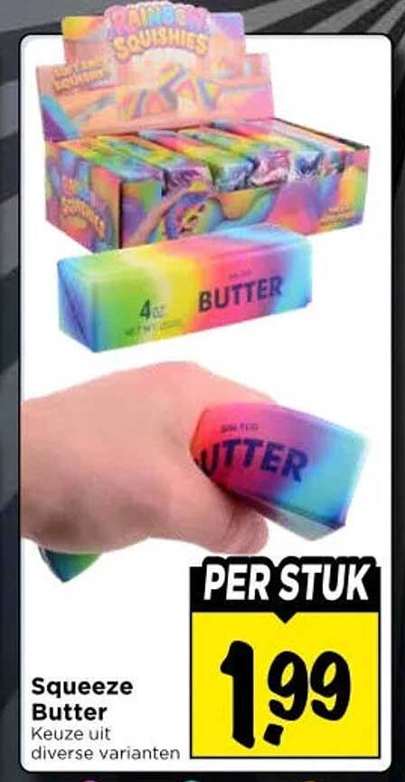 Squeeze Butter Keuze uit diverse varianten PER STUK