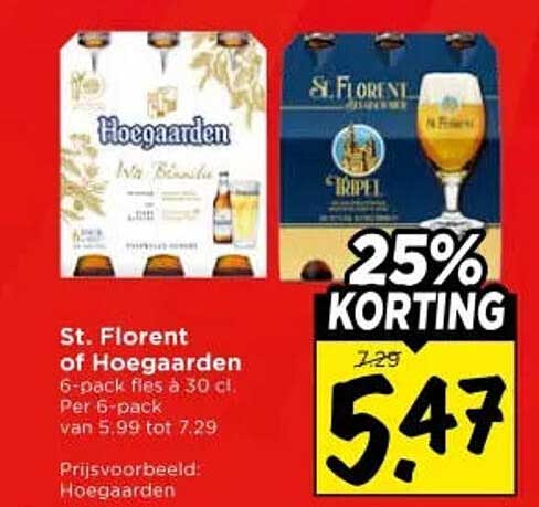 St. Florent of Hoegaarden 6-pack fles à 30 cl per 6-pack 25% KORTING