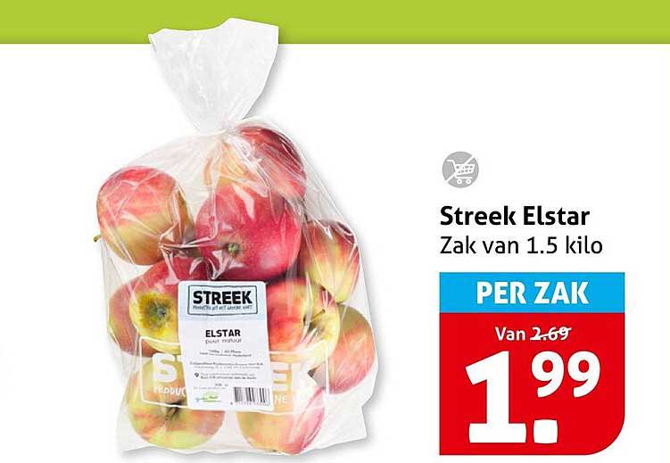 Streek Elstar Zak van 1.5 kilo PER ZAK
