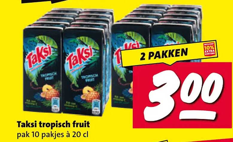 Taksi tropisch fruit pak 10 pakjes à 20 cl 2 PAKKEN