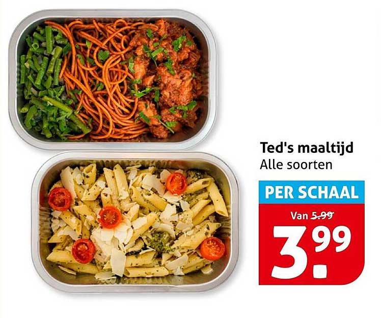 Ted's maaltijd Alle soorten PER SCHAAL