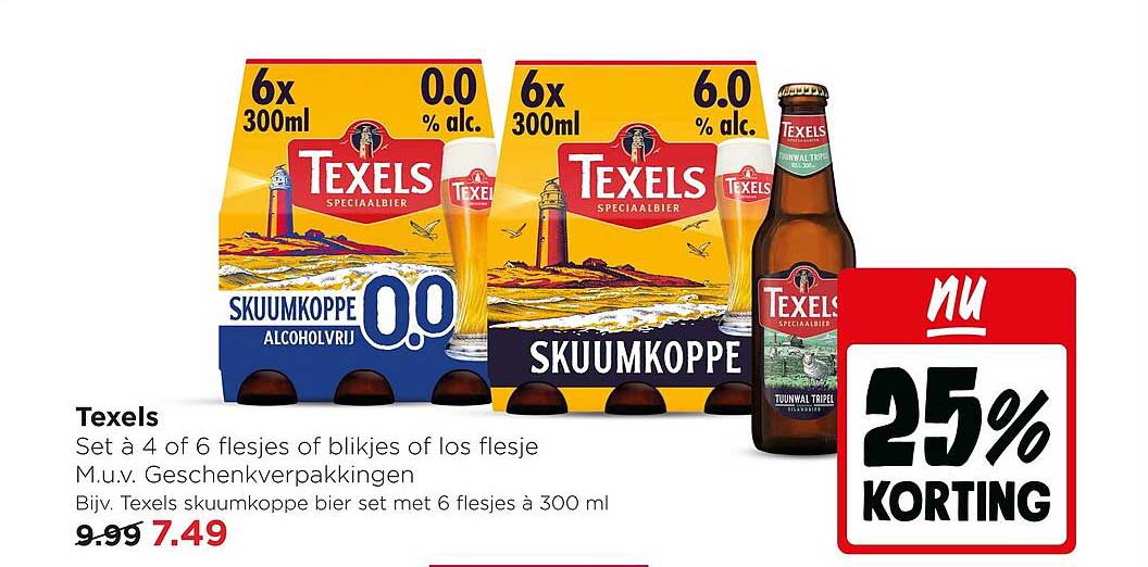 Texels Set á 4 of 6 flesjes of blikjes of los flesje M.u.v. Geschenkverpakkingen