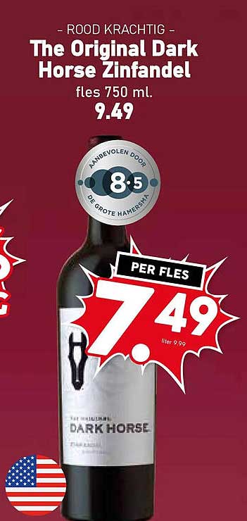 The Original Dark Horse Zinfandel fles 750 ml.