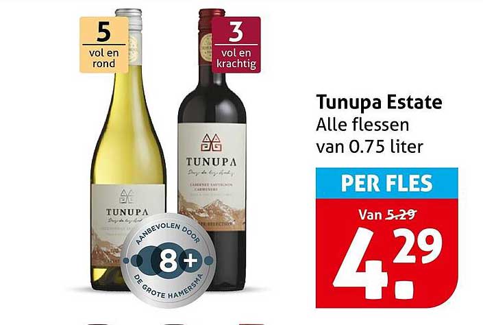 Tunupa Estate Alle flessen van 0.75 liter PER FLES