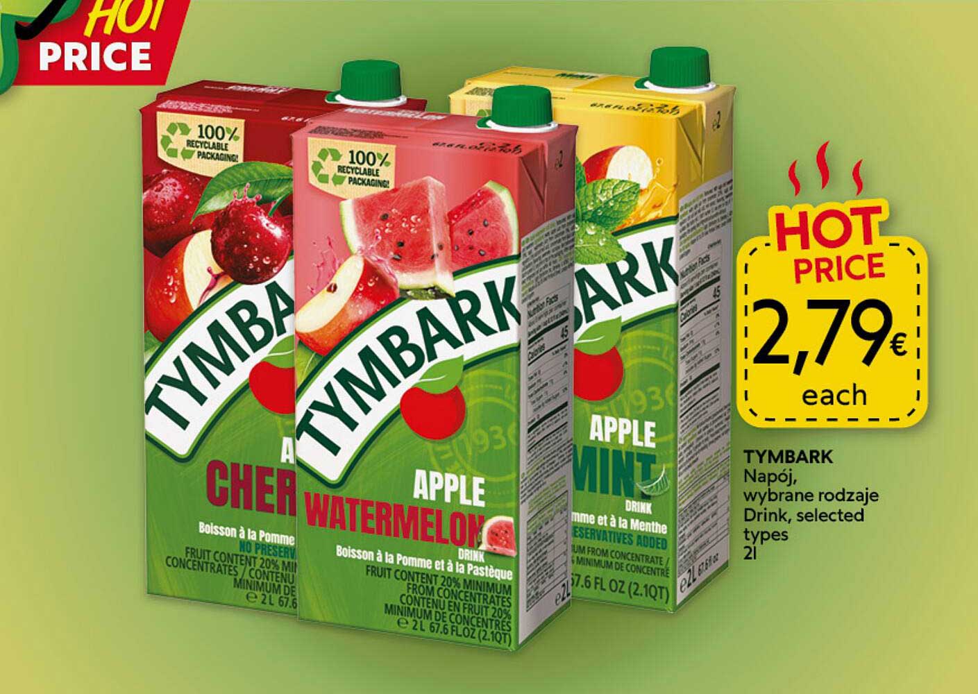 TYMBARK Napój, wybrane rodzaje Drink, selected types 2l