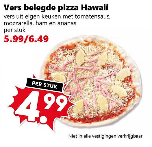 Vers belegde pizza Hawaii