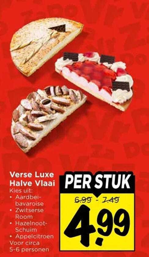 Verse Luxe Halve Vlaai PER STUK