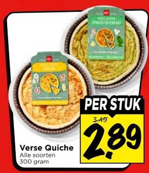 Verse Quiche Alle soorten 300 gram PER STUK