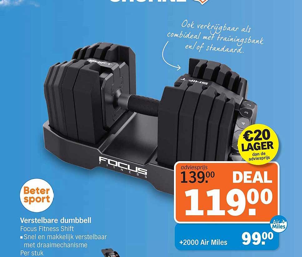 Verstelbare dumbbell Focus Fitness Shift