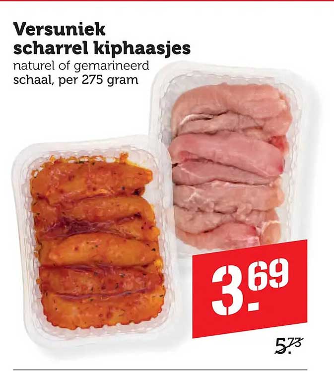 Versuniek scharrel kiphaasjes naturel of gemarineerd schaal, per 275 gram