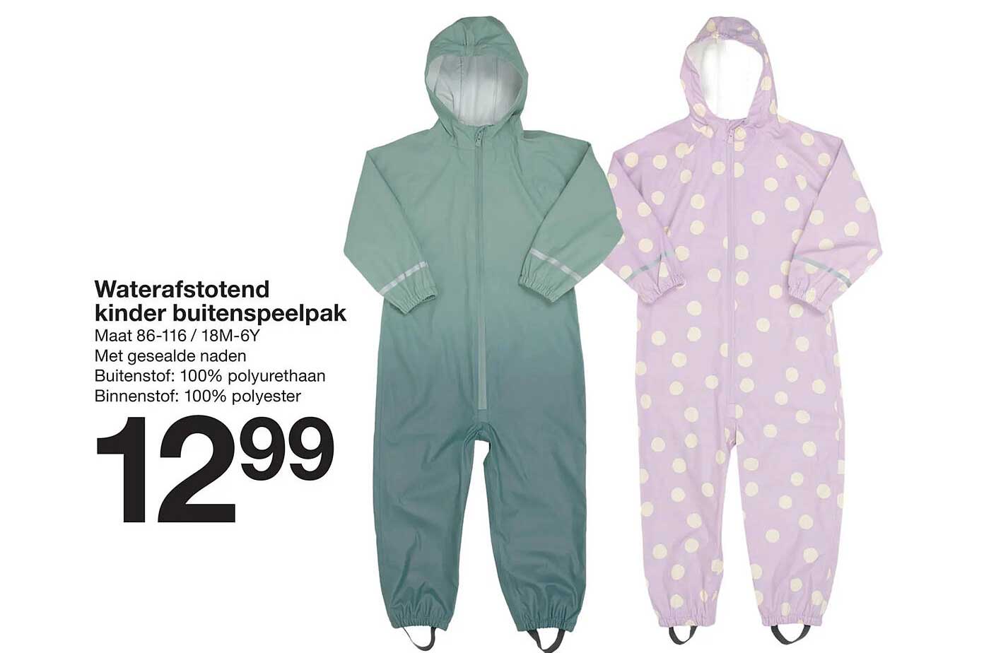 Waterafstotend kinder buitenspeelpak