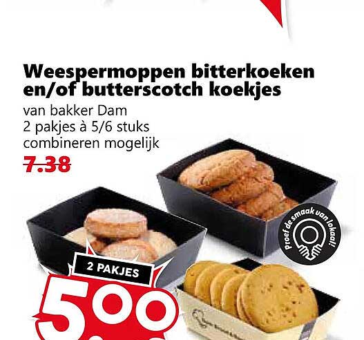 Weespermoppen bitterkoeken en/of butterscotch koekjes