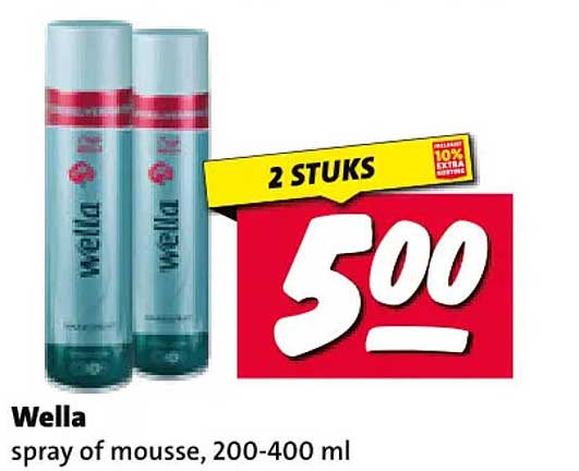 Wella spray of mousse, 200-400 ml 2 STUKS