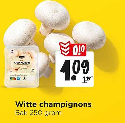 Witte champignons Bak 250 gram