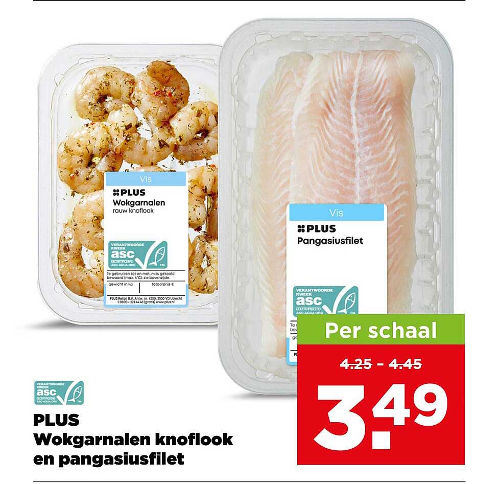 Wokgarnalen knoflook en pangasiusfilet