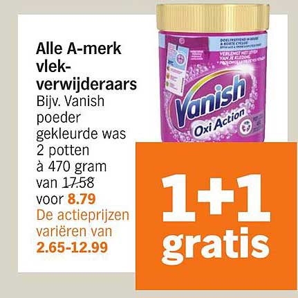 Alle A-merk vlekverwijderaars