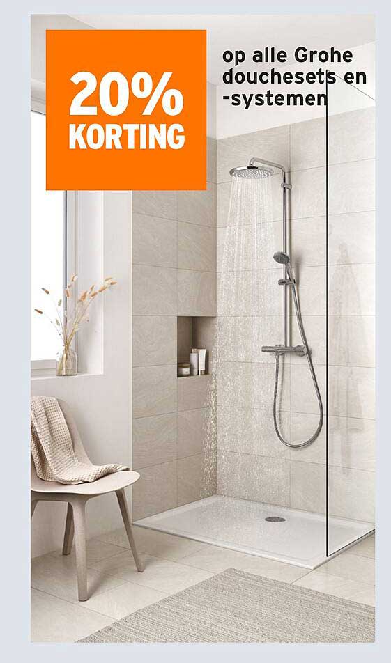 20% KORTING op alle Grohe douchesets en -systemen