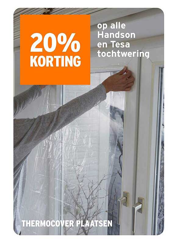 20% KORTING op alle Handson en Tesa tochtwering