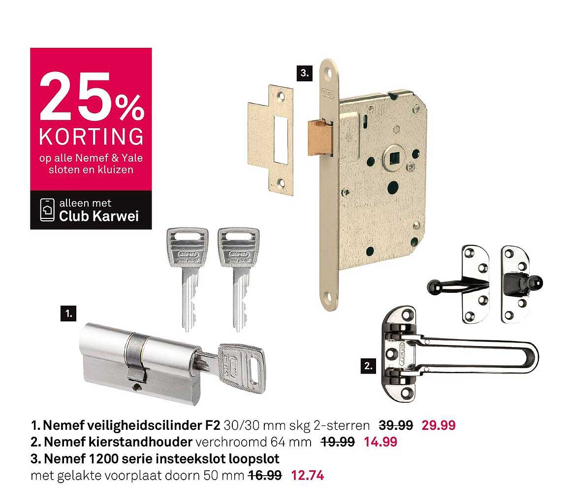 25% KORTING op alle Nemef & Yale sloten en kluizen