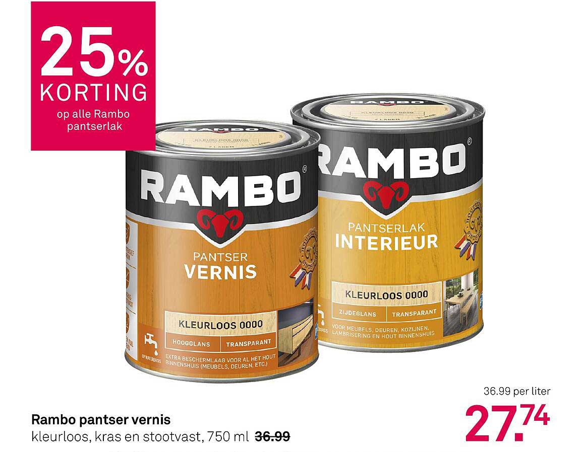 25% KORTING op alle Rambo panselaar