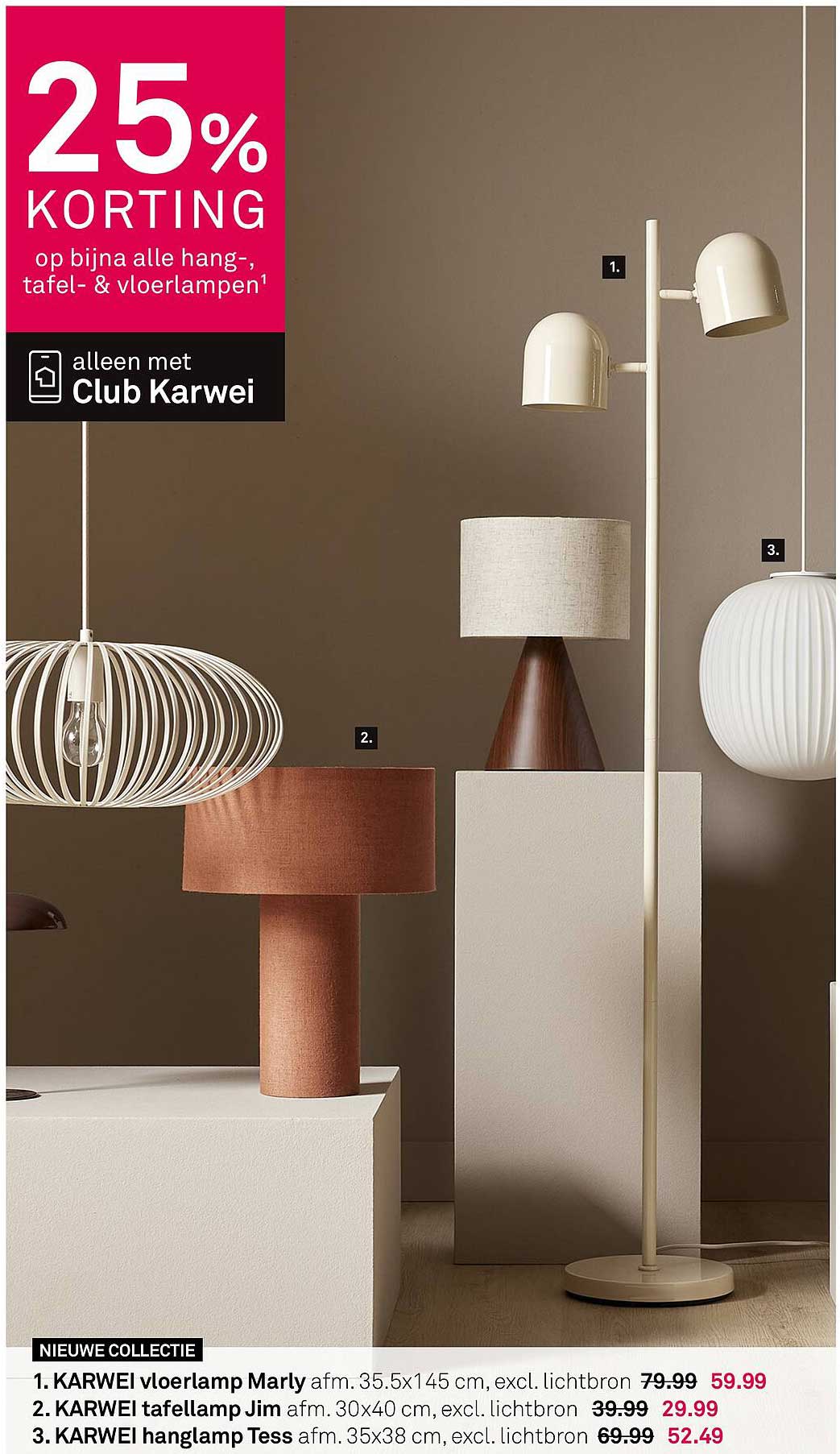 25% KORTING op bijna alle hang-, tafel- & vloerlampen